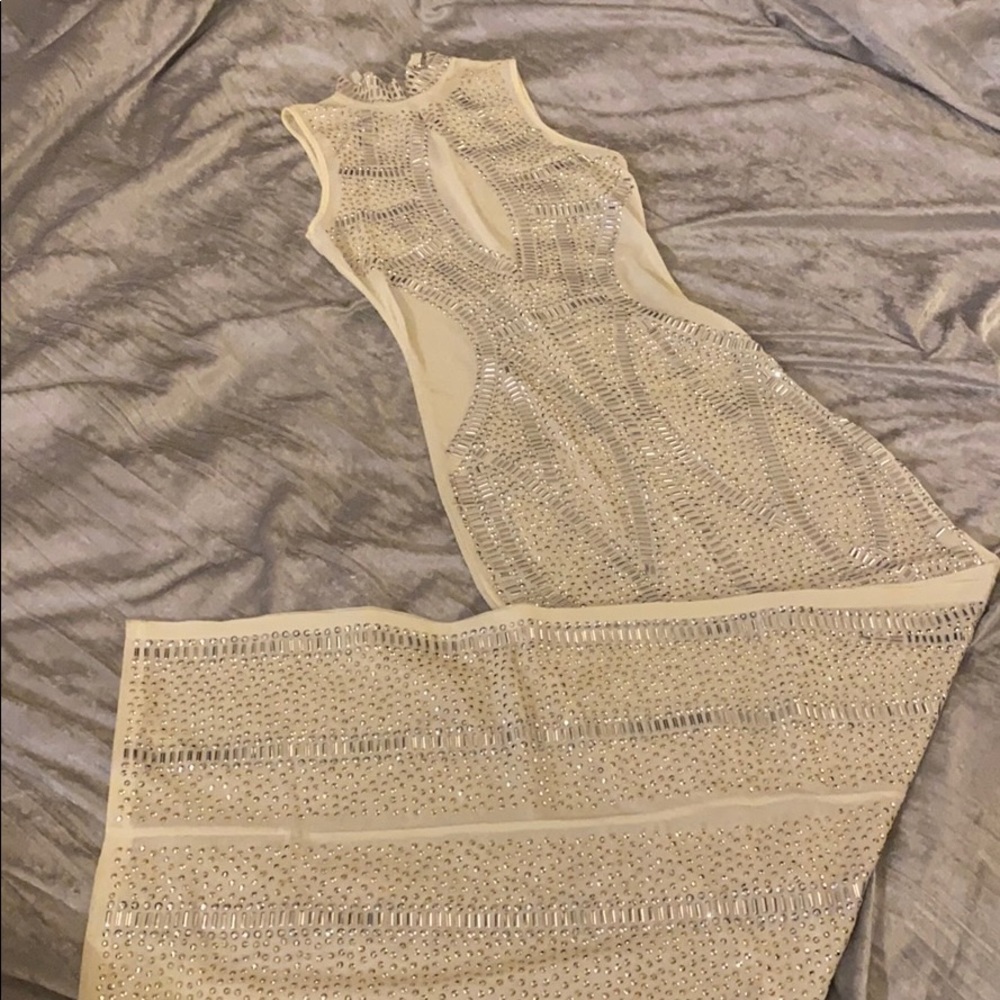 A long dress with Split at the side